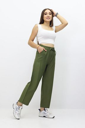 شلوار خاکی زنانه بافتنی Kamex - کد 862726078