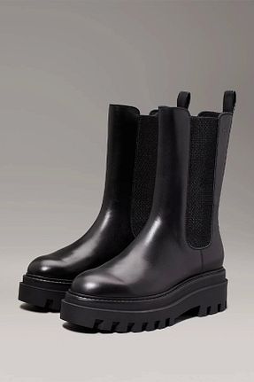 بوت / نیم بوت مشکی زنانه چرم خالص Calvin Klein - کد 853783372