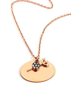 گردنبند نقره طلائی زنانه 925 عیار OSESHOP - کد 76264556