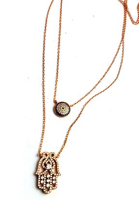 گردنبند نقره طلائی زنانه 925 عیار OSESHOP - کد 289256293