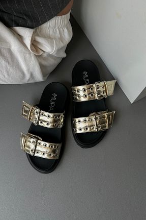 دمپائی طلائی زنانه پارچه ای Mupa Shoes - کد 840102494