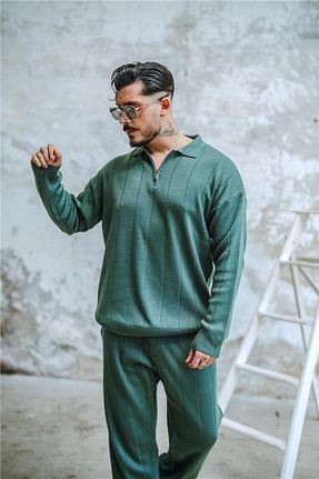پلیور سبز مردانه ساده OUTFİT MAN - کد 862738030