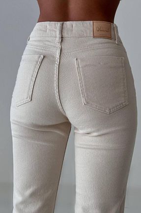 شلوار جین بژ زنانه پاچه لوله تفنگی LACARINO - کد 862740468