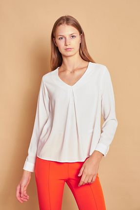 بلوز بژ زنانه ساده Jument - کد 752939063