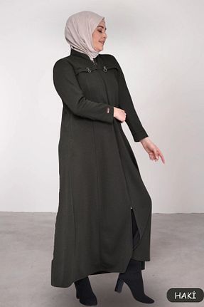 مانتو بلند خاکی زنانه مخلوط پلی استر Ferace - کد 641687118