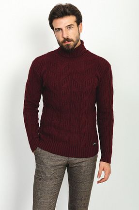 پلیور زرشکی مردانه ساده Mcr - کد 236429520