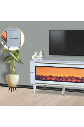 میز و پایه تلویزیون سفید MDF Nevamobilya - کد 859769264