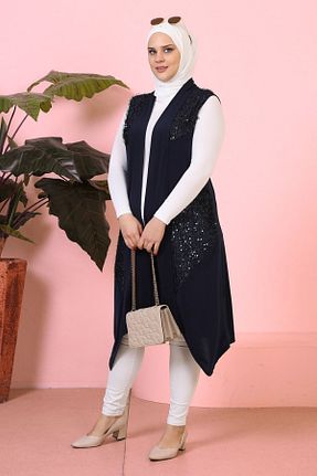 جلیقه حجاب سرمه ای زنانه سایز بزرگ Ferace - کد 735875063