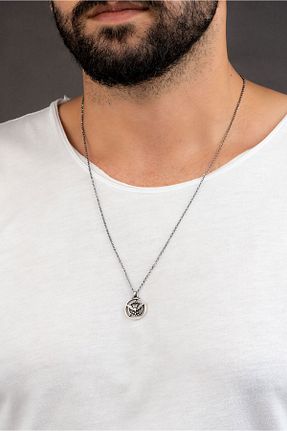 گردنبند نقره طوسی مردانه 925 عیار So Chic - کد 153730510