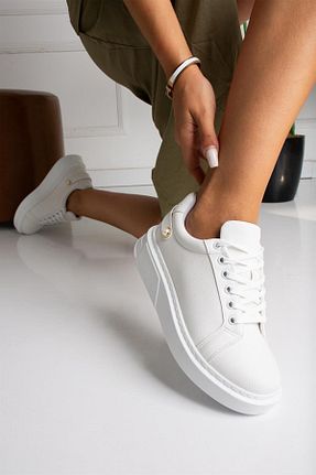 کفش اسنیکر سفید زنانه چرم مصنوعی ShoeTek - کد 305809965
