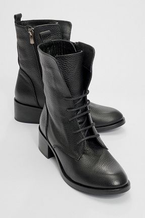 بوت / نیم بوت مشکی زنانه چرم خالص luvishoes - کد 51123194