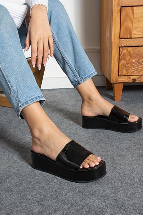 دمپائی مشکی زنانه چرم مصنوعی ShoeTek - کد 823538726
