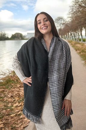 شال طوسی زنانه پنبه ای Entropy - کد 862805496