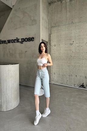 شلوارک و برمودا آبی زنانه فاق بلند XRAY JEANS - کد 862812221