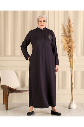 مانتو بلند حجاب بنفش زنانه مخلوط ویسکون Ferace - کد 796080673