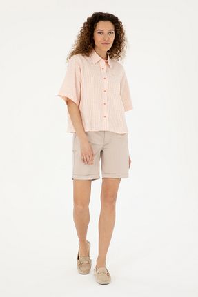 شلوارک و برمودا بژ زنانه Relaxed U.S. Polo Assn. - کد 834797452