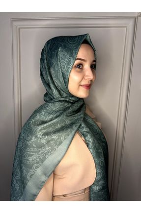 شال سبز زنانه پنبه پلی استر Azrina - کد 862823190