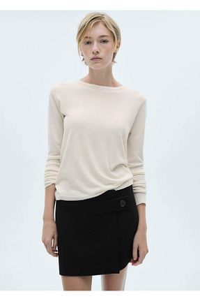 پلیور نباتی زنانه ساده MANGO - کد 851794381