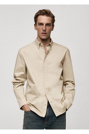 پیراهن بژ مردانه رگولار MANGO Man - کد 856526786