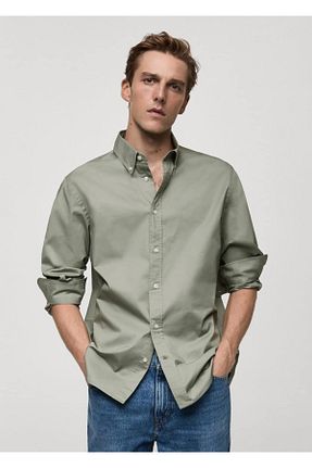 پیراهن خاکی مردانه رگولار MANGO Man - کد 856526788