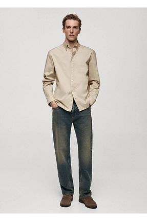 پیراهن بژ مردانه رگولار MANGO Man - کد 856526786