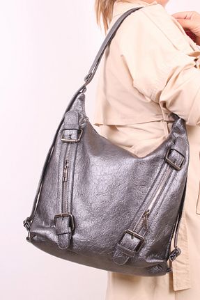 کیف دوشی طوسی زنانه چرم مصنوعی GALB LEATHER - کد 862833969