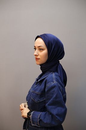روسری سرمه ای پلی استر Akel - کد 860666069