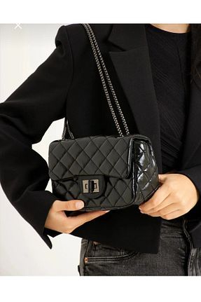 کیف دوشی مشکی زنانه پارچه ای BAGS - کد 862882299