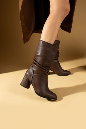 بوت / نیم بوت قهوه ای زنانه جیر Pembe Potin - کد 862920846