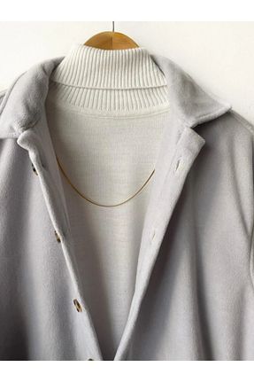 کت طوسی زنانه اورسایز Moda Akai - کد 862930972