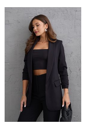 کت مشکی زنانه رگولار Elif Özbey Butik - کد 724448430