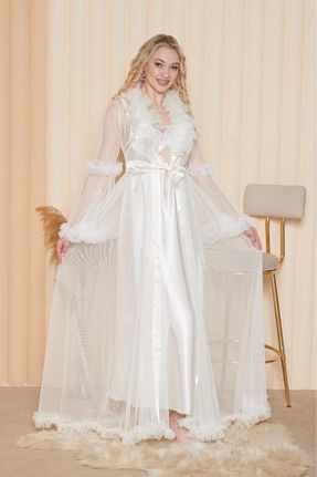 ربدوشام سفید زنانه ساتن Limas lingerie - کد 862990054