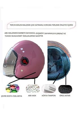 کلاه ایمنی موتور سواری صورتی Genel Markalar - کد 862937378