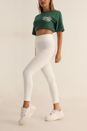 ساق شلواری سفید زنانه بافتنی ELBA STİL - کد 862944125