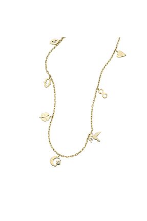 گردنبند جواهر طلائی زنانه Fossil Jewel - کد 363479100