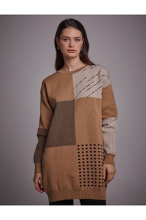 تونیک حجاب بژ زنانه بافتنی Kayra - کد 771584120