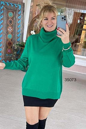 پلیور سبز زنانه ساده İnce Topuk - کد 848643884