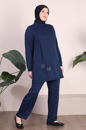 ست بالاتنه و پائین تنه سرمه ای زنانه تریکو Ferace - کد 788672974