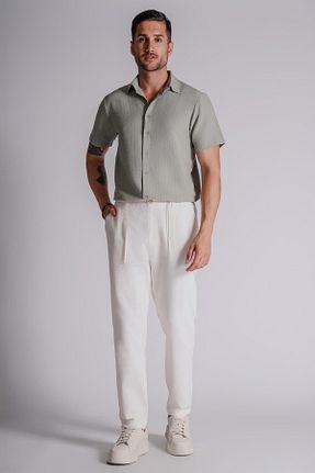 شلوار نباتی مردانه کتان BRACCAS - کد 828847707
