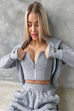 سوئیشرت طوسی زنانه ساده Fashiontayt - کد 863040135