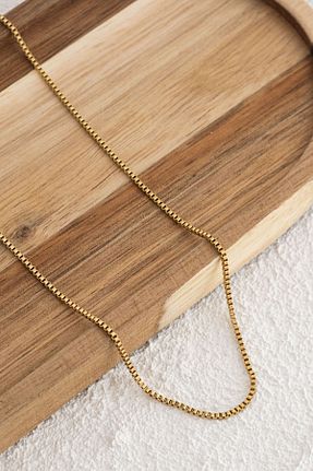 گردنبند استیل ( فولاد ) طلائی زنانه استیل ضد زنگ ByFlorya Jewelry - کد 854112894