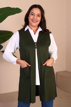جلیقه سایز بزرگ خاکی زنانه سایز بزرگ Ferace - کد 750777756