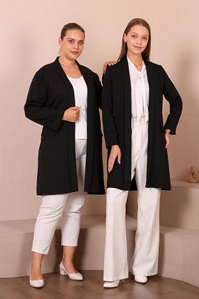 کت سایز بزرگ مشکی زنانه پلی ویسکون Ferace - کد 739420801
