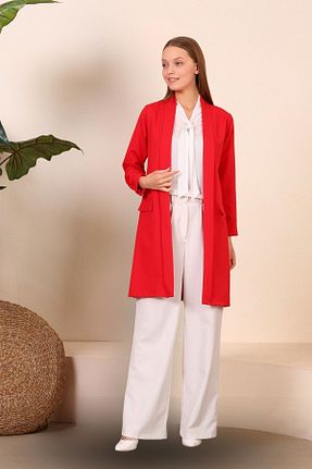 کت حجاب قرمز زنانه سایز بزرگ Ferace - کد 739800312