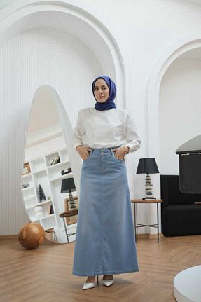 دامن حجاب آبی زنانه بافتنی Neways - کد 863081621