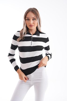 پلیور مشکی زنانه Fitted Şimal - کد 863084917