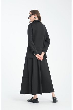 ست بالاتنه و پائین تنه مشکی زنانه بافتنی MAXMU - کد 863101538