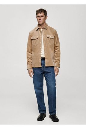 پیراهن بژ مردانه رگولار MANGO Man - کد 863097967