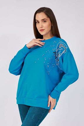 سوئیشرت آبی زنانه ظاهر سنگ طبیعی Paket - کد 863089366