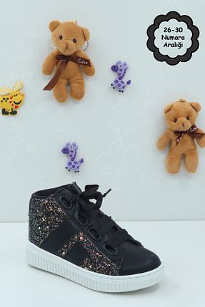 بوت / نیم بوت مشکی بچه گانه چرم مصنوعی Moda Lime - کد 862642212